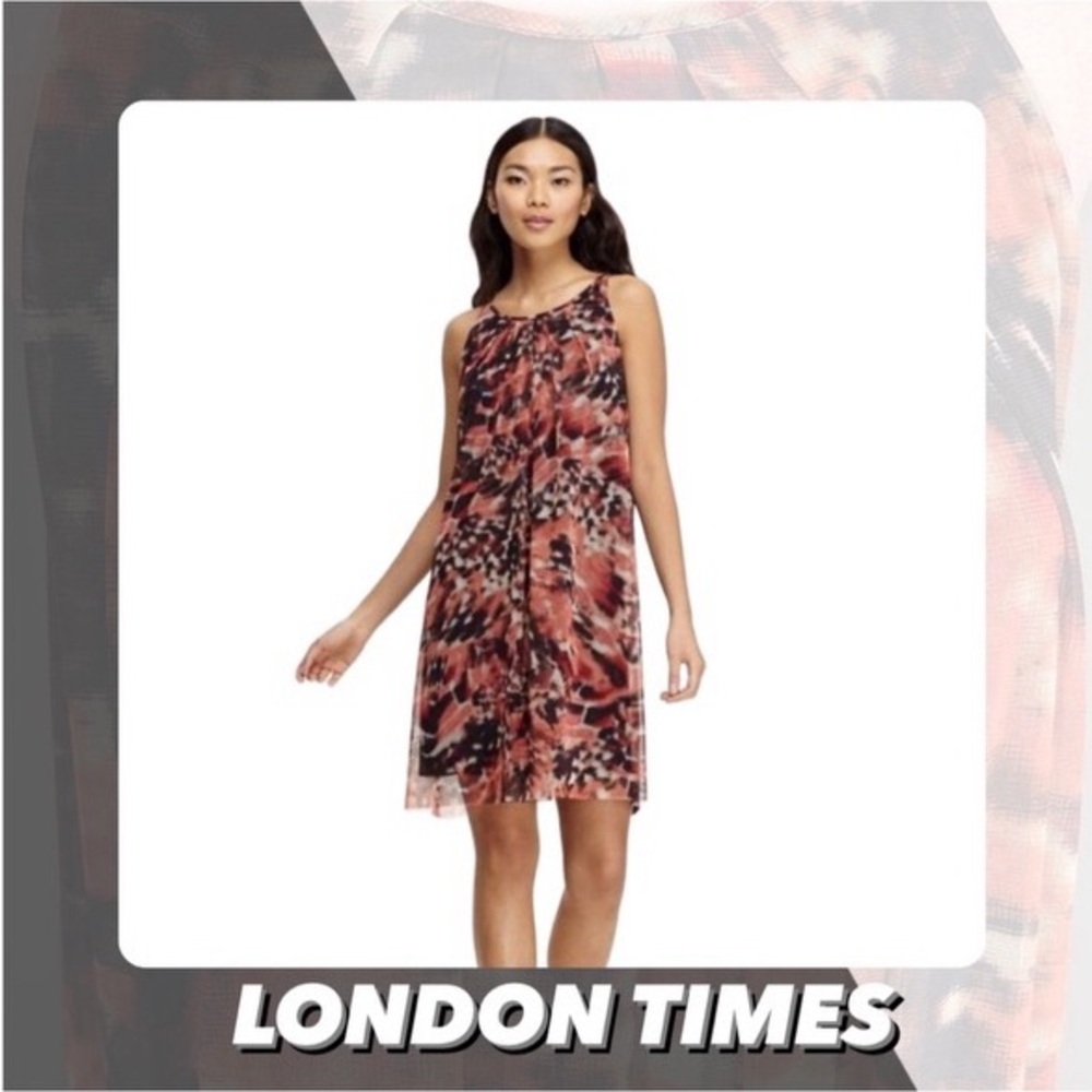 EUC London Times Watercolor Print Shift Dress